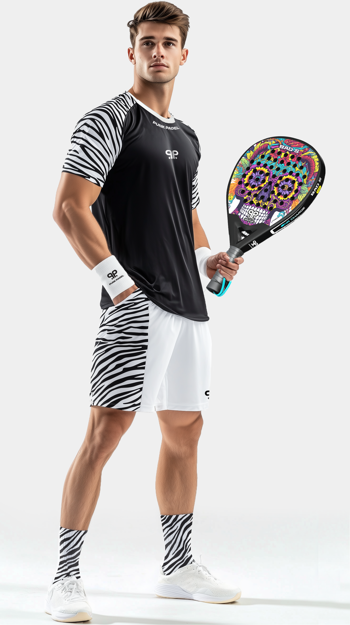 GO WILD ZEBRA PADEL TENNIS SHORTS